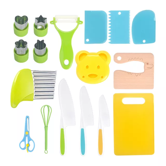 17PCS Kids Cooking Sets Real Cooking Montessori Kitchen Tools For Toddlers Kids