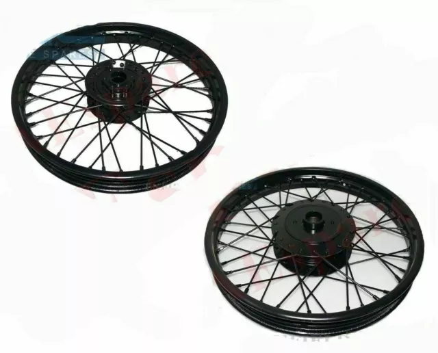 40 Rayons Avant Disque Break & Roue Arrière Jante 19 " Pour Royal Enfield