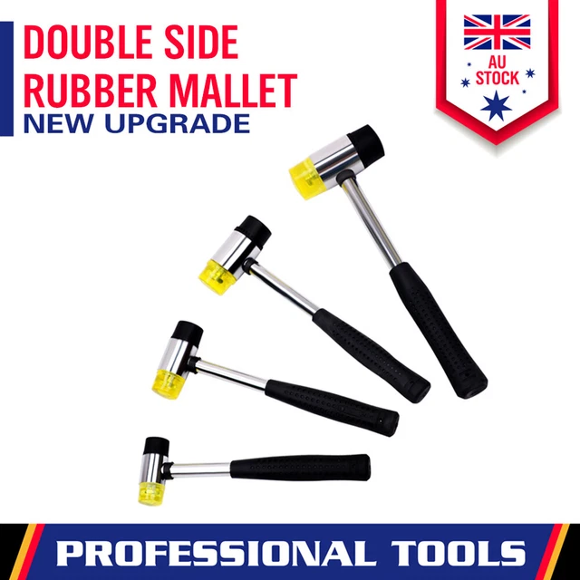 25/30/35/40mm Rubber Mallet Soft Face Hammer Double Side Grip Handle Shaft DIY
