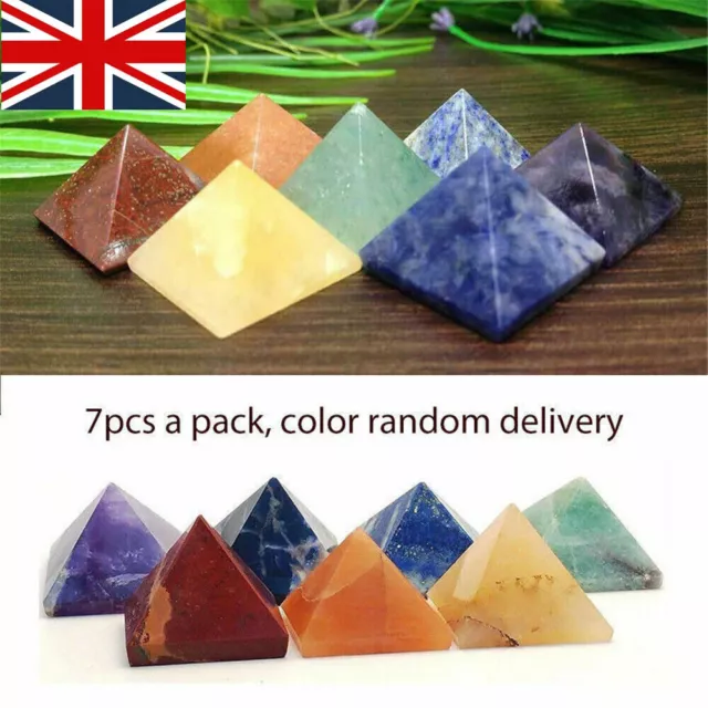 Set of 7 Healing Crystal Natural Gemstone Reiki Chakra Collection Stone Kit_UK