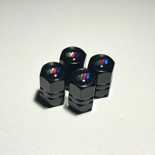 BMW MSport Tire Valve Stem Caps Aluminum Alloy - Set of 4