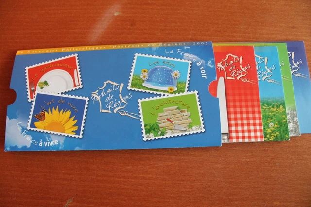 Lot de 4 Blocs Souvenir  philatélique - Portrait de régions -2003 - Sans blister