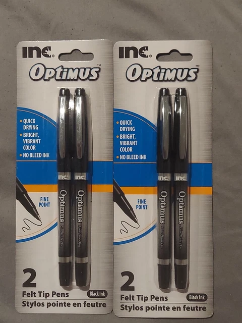 New Inc Optimus Felt Tip Pens Fine Point, 1 pack of 2 Pens ~Optimus ~ Green  Blue