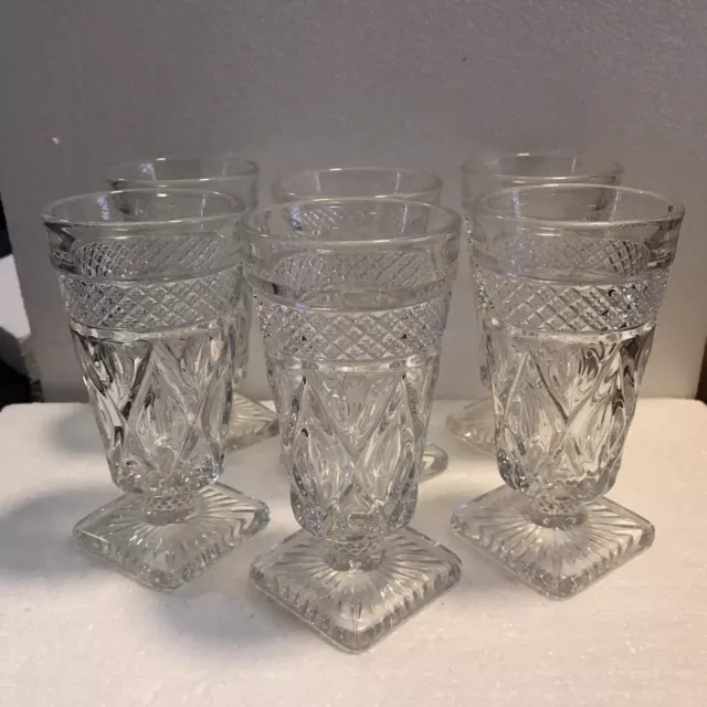 Set of 6 Vintage Imperial Glass CAPE COD Clear 5 oz Juice Glasses 5-1/8 in