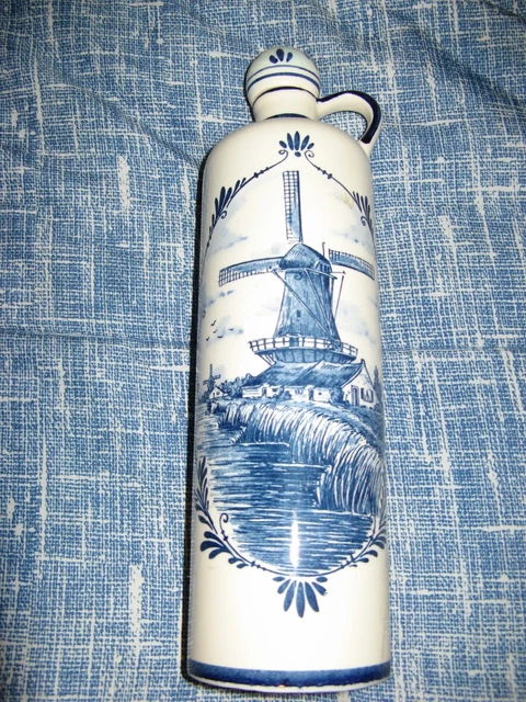 Dutch Delft Blue Gin Bottle 28 Cm Incl.top.hand Painted