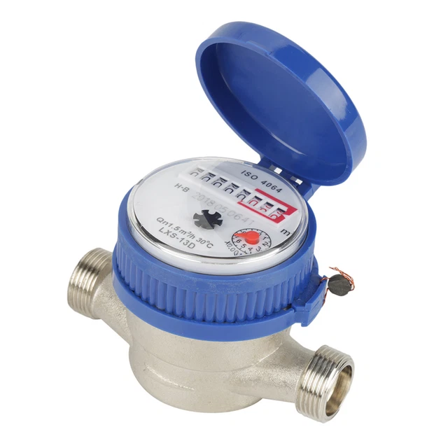 15mm 1/2 Inch Cold Water Meter With Fittings For Garden Home Usage Accessory FEI