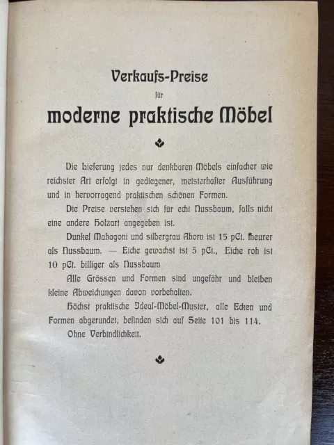 Moderne Praktische Möbel Katalog um 1900 antik Buch Historismus Jugendstil Holz 3