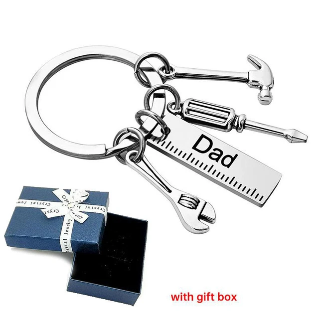 Dad Keychain Tools Wrench Hammer Screwdriver Charms & Pendants Father's Day Gift