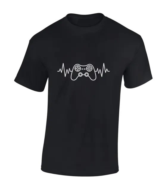 Gamer Heartbeat Mens T Shirt Cool Gaming Design Gift Pc Gamer Ps5 Present Idea