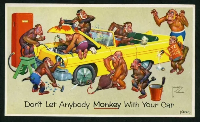 Lawson/Wood Prestone Anti-Freeze Monkey Advertising Card.--Near Mint...