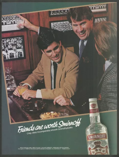 SMIRNOFF VODKA - Friends are worth Smirnoff - 1986 Vintage Print Ad