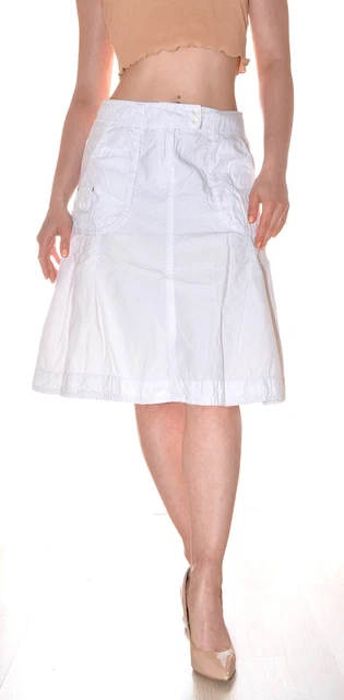 Jupe Blanche évasée Taille 40 Christian Mode - Longueur Genou, Fermeture éclair Côté
