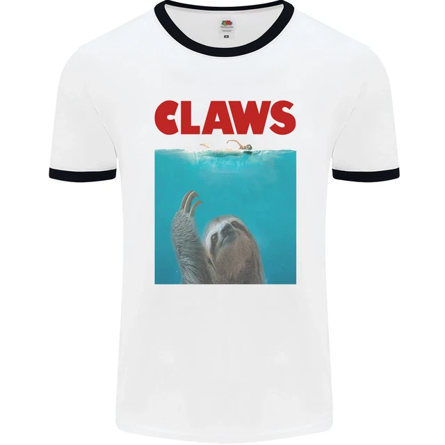 Claws Funny Sloth Parody Mens Ringer T-Shirt