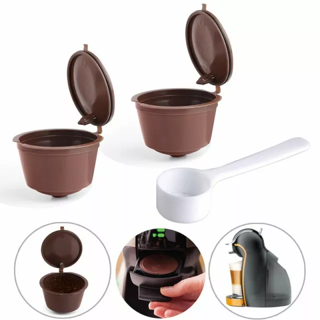 4x Nachfüllbare wiederverwendbare Kaffee Kapseln Pods für Dolce Gusto Brewer Neu