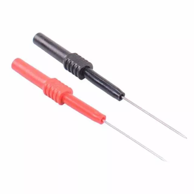 Red + Black Pair 4mm Flexible Test Probe Lead Connector 10A