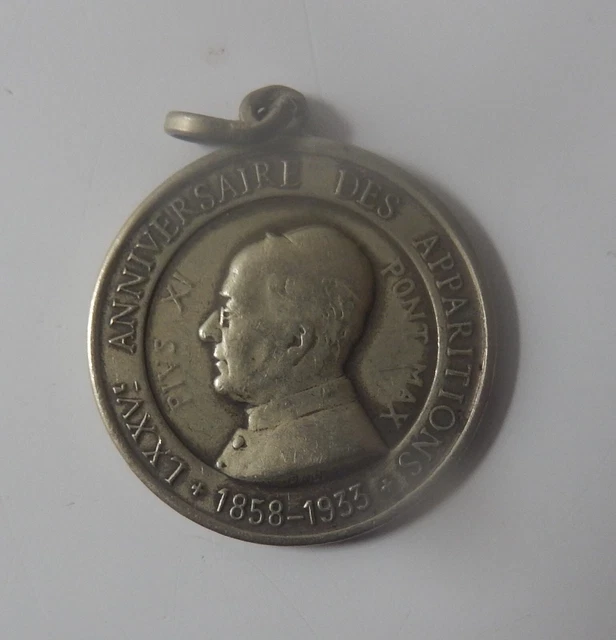 MEDAILLE PELERINAGE. CENTENAIRE Des Apparitions De Lourdes 1858-1958