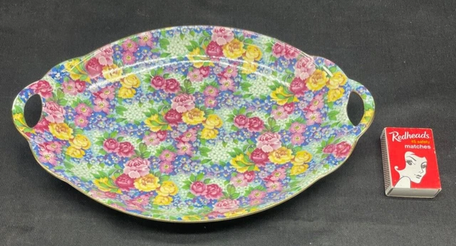 C1950'S  Royal Winton Tab Handled Julia Chintz Savoury Dish Grimwades England