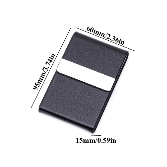 Porte-cartes De Visite En Acier Inoxydable Et Cuir - Étui Professionnel élégant - Pour Hommes Et Femmes - 10