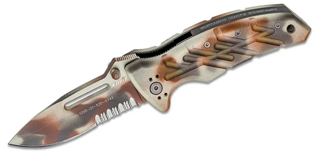 Ontario 8765 XM-1DS Extreme Military Folding Knife Desert Camo Handle