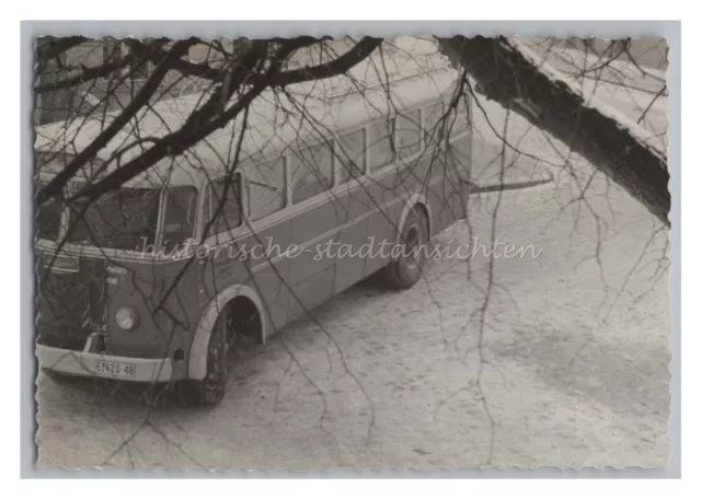 Bus Omnibus im Winter DDR - Altes Foto