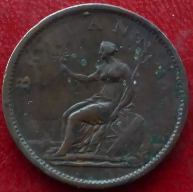 1806 King George Iii Gb One Penny Coin / 252 2