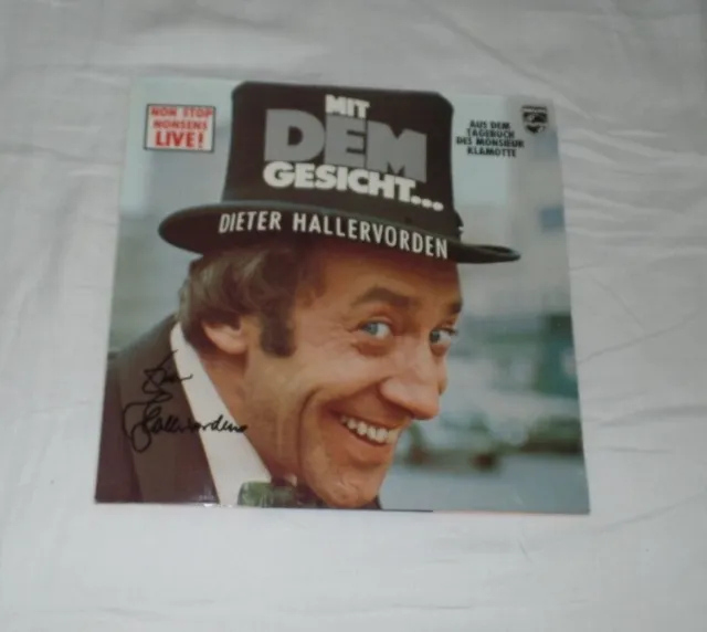 Dieter Hallervorden, Original Signed Vinyl/LP Cover The Face + LP (O3)