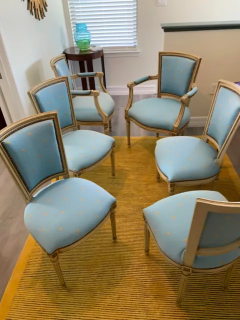 Set of 6 antique 19th Century French Louis XVI dining chairs. Set of 6 antique 19th Century French Louis XVI dining chairs.
