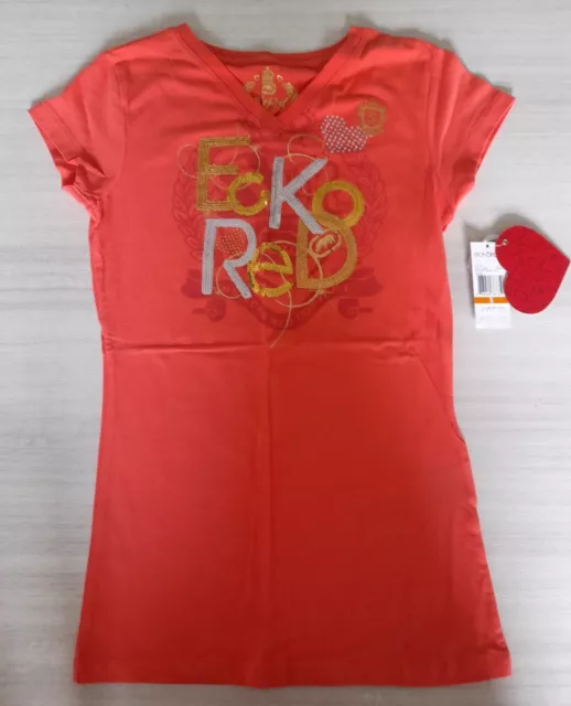 Belissima T-shirt  arancione ECKO RED, taglia S, nuova con etichette, cottone