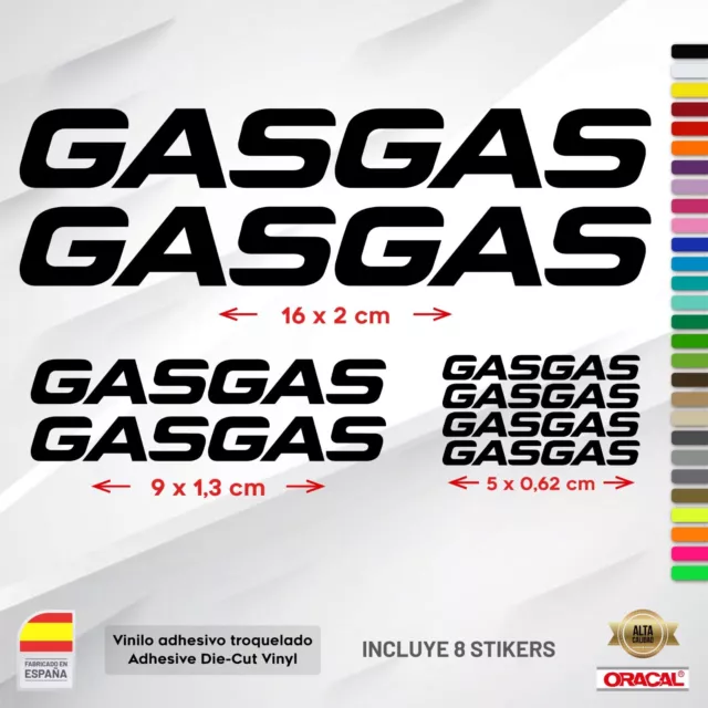 7 X Pegatinas Sticker Vinilo Gasgas Moto Vinyl Aufkleber Gas Gas Sponsor