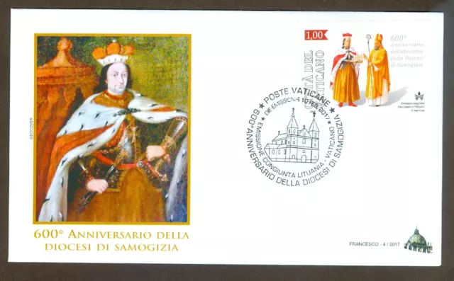 Vatican City Sc# 1641: Diocese of Samogitia  on FDC 2017