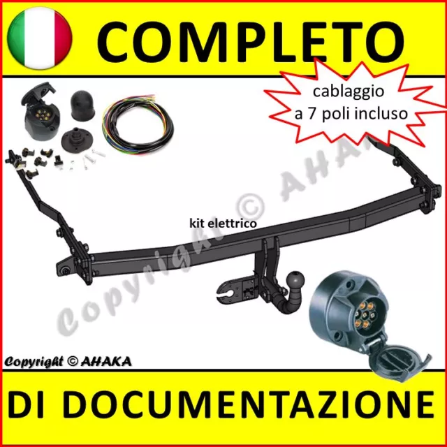 Gancio di traino fisso per Renault Megane II Classic 2003- +kit elettrico 7-poli