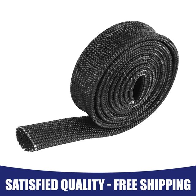 Car Heat Wire Shield Sleeve Heat High Temp Shield 3.2ft 10mm Black Item of 1