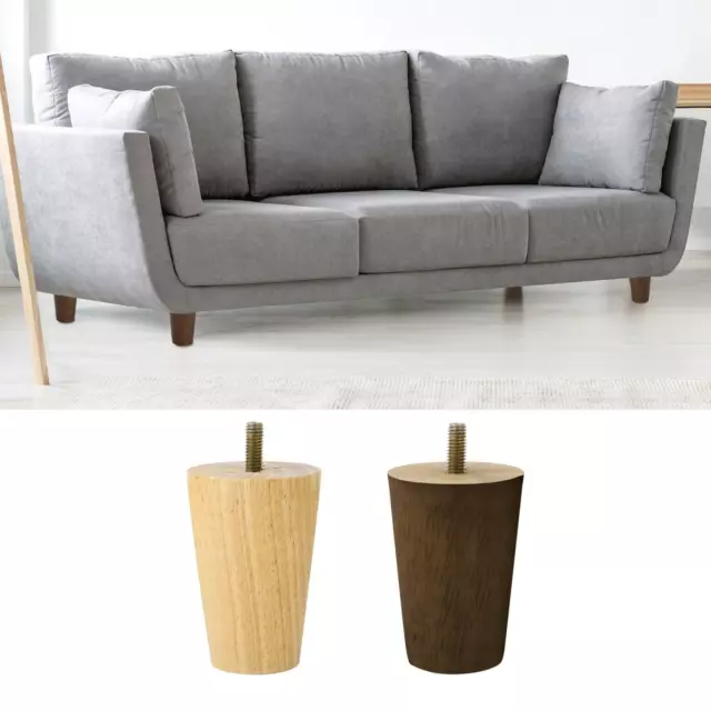 Piernas de muebles de madera 4 piezas, pies de repuesto para sofá sofá sofá sofá sillón mediados de siglo