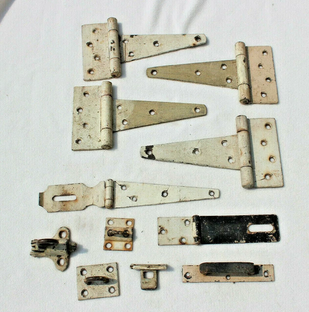 11 Lot Barn Door Hardware 8” T-Strap Hinges Fasteners Sash Lift Latch Lock Heavy