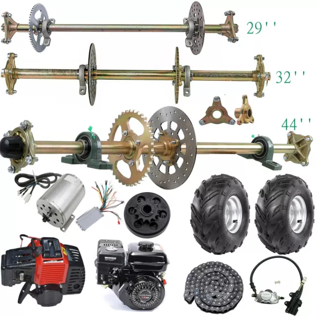 Rear Live Axle Kit,Brake, Wheels ATV Quad Go Kart Drift Trike Golf Fun Cart DIY