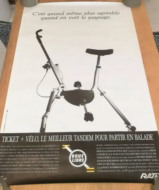 Plakat Metro Paris Ratp Ticket + Fahrrad Der Best Tandem Für Um 1990