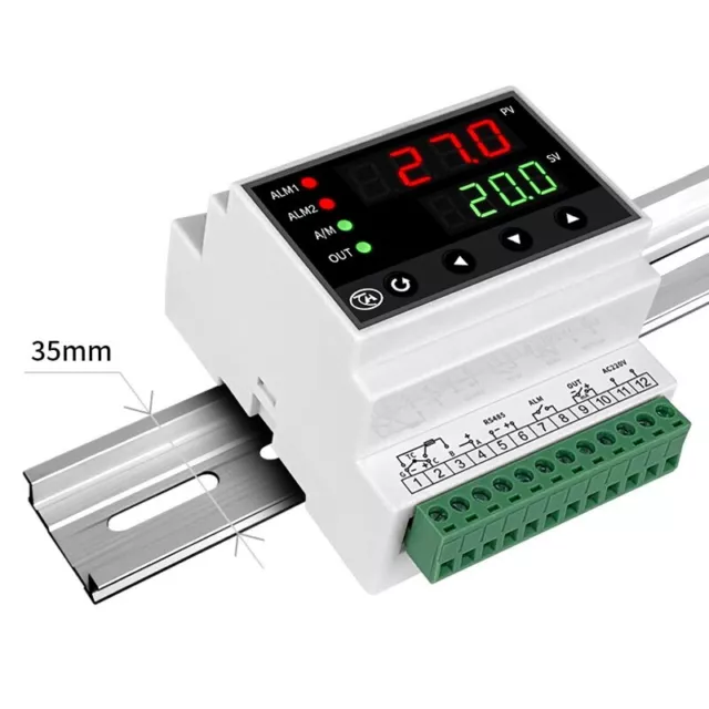 35mm Rail Temperature Controller PID Thermostat Relay Output SSR Output RS485
