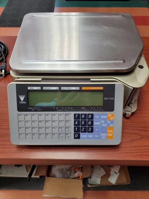 DIGI SM-5100 Digital Printing Scale 30Lbs Deli Meat Scale W/ Customer Display