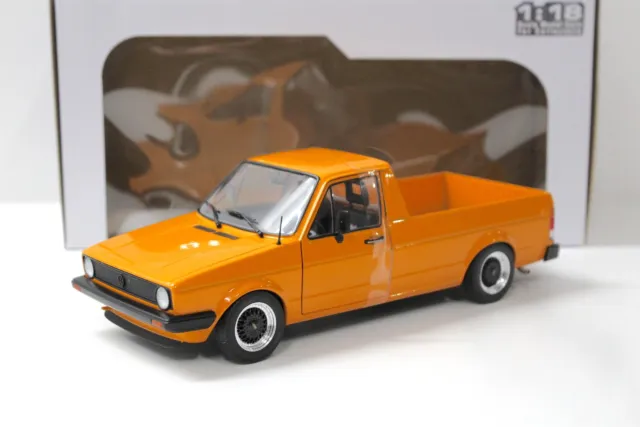 1:18 Solido VW Caddy MK1 Pick Up Personnalisée Orange 1982
