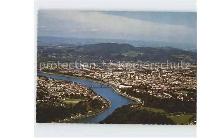 72256834 Linz Donau Fliegeraufnahme Linz