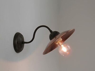 lampada da parete classico rustico country industrial vintage rame marrone E27