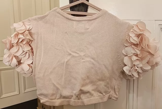 Girls Pumpkin Patch Chiffon Flutter Sleeve Cardigan Blush Size 6 3