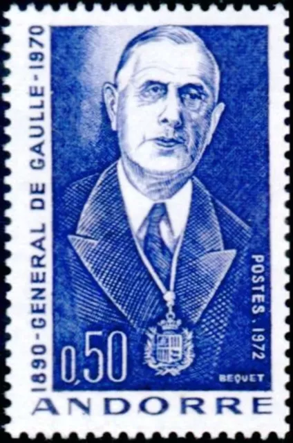 ANDORRE FRANCAIS STAMP TIMBRE N° 224 " GENERAL DE GAULLE 50c " NEUF xx LUXE