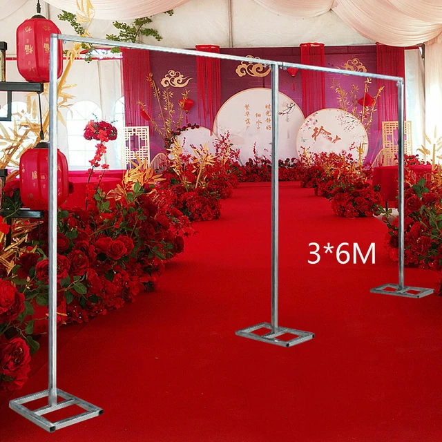 3x6m Wedding Party Backdrop Stand Pipe Kit Curtain Frame Stainless Steel Silver