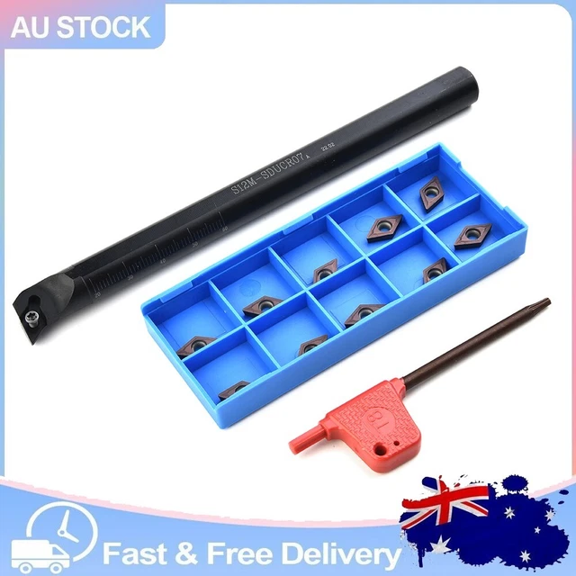 S12M-SDUCR07,12mm Lathe Boring Bar Turning Tool Holder + DCMT0702 Carbide Insert