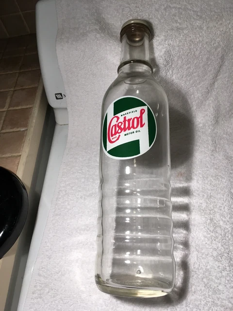 Original Wakefield Castrol XL 30 W Oil Bottle w/ Cap Service Station Gas 40's-50