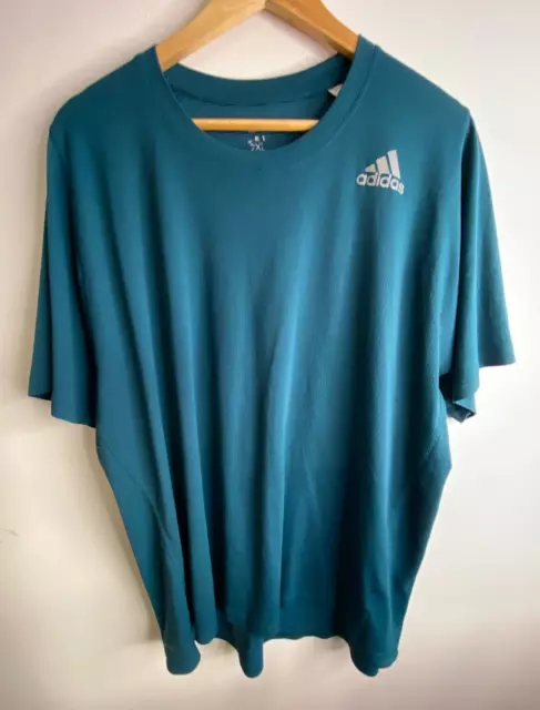 Adidas T-Shirt Mens 2XL Teal Blue Short Sleeve Round Neck Tee Activewear Comfy