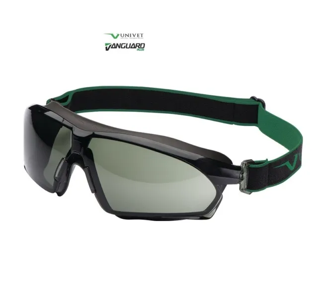 UNIVET Vollsichtschutzbrille 625 EN166 EN170 mit Sonnenfilter - Scheibe grün