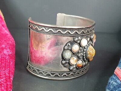 Old Tibetan Silver  Bracelet with local stones …beautiful collection 3