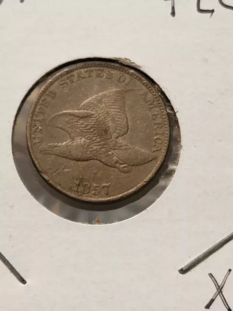 1857 Flying Eagle Cent In Extra Fine Condition